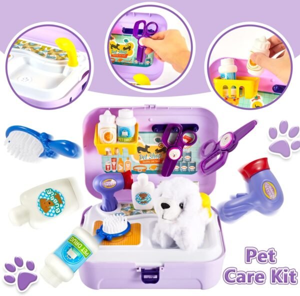 HERSITY Kids Vet Kit - 16-Piece Pet Care Role Play Set for Ages 3-5 - Image 6