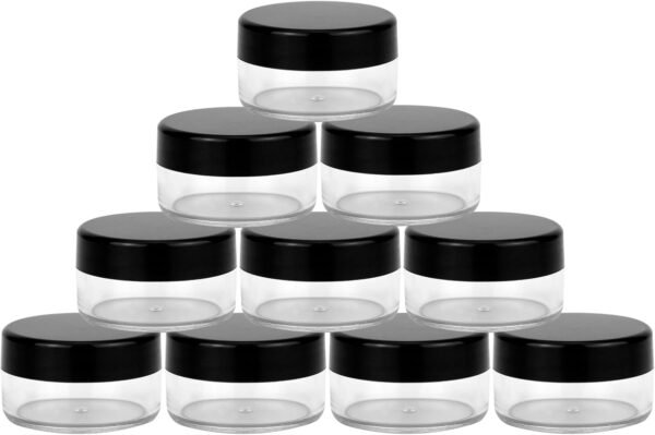 10 PCS Cosmetic Sample Pots - 10ml Mini Jars (Black) - Image 8